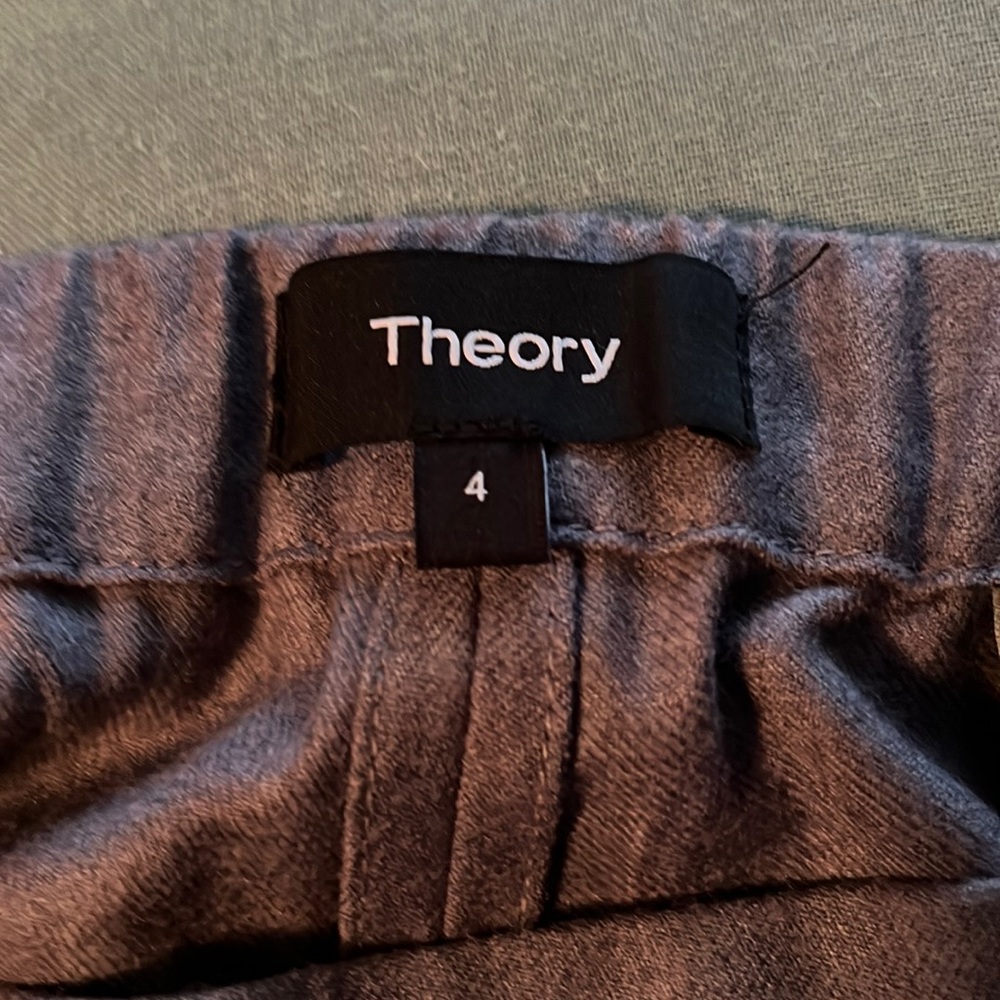 Theory Gray Pull On Elastic Back Pants 100% Virgi… - image 5